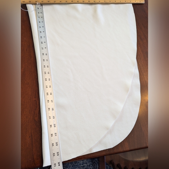 MISHA IDA ruched asymmetric midi dress, size 8 in ivory - Picture 14 of 16